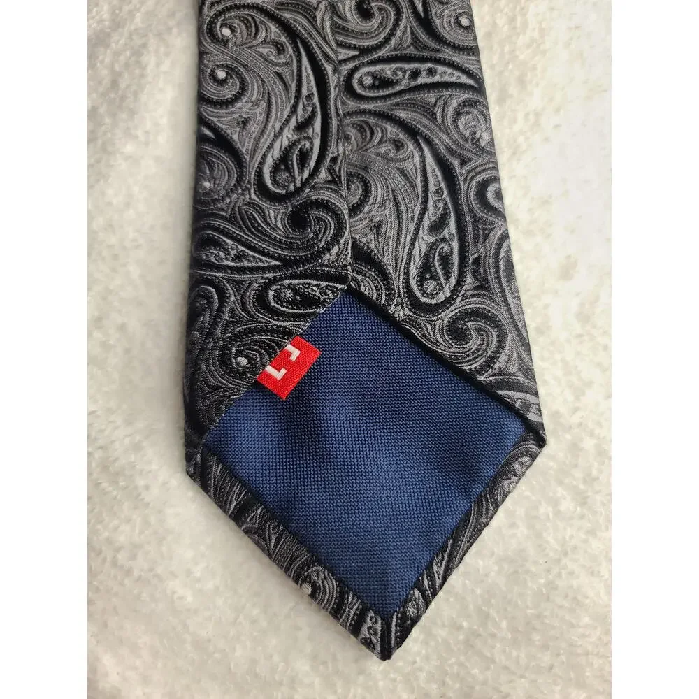 Chaps black silver paisley silk tie - 57.5